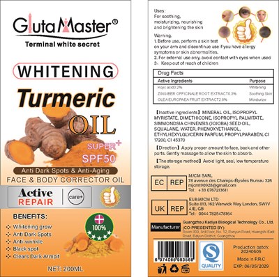 Whitening Turmeric Oil (Whitening Turmeric Oil Label)
